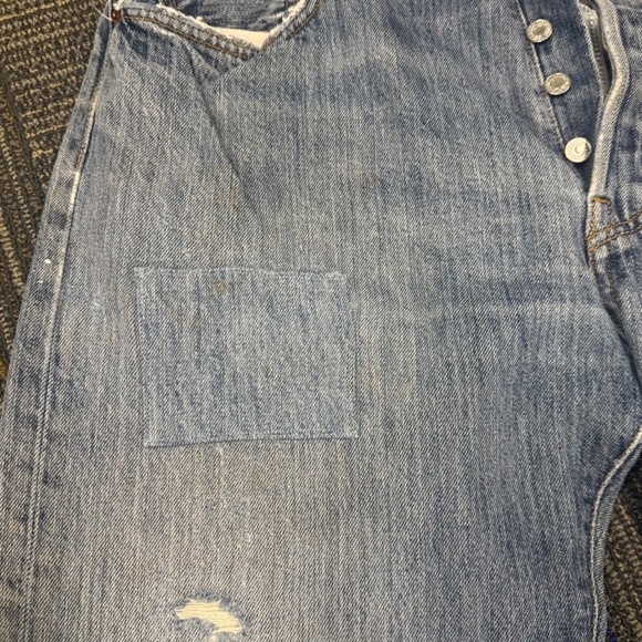 Levi Strauss & Co 501 Original Fit Button Fly Jeans Distressed Mens Size‎ 38x30 - Picture 9 of 13